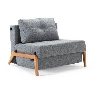 INNOVATION LIVING  Fauteuil design SOFABED CUBED 02 WOOD Twist Granite convertible lit 200*90 cm - 20100866149 - 3663556257068