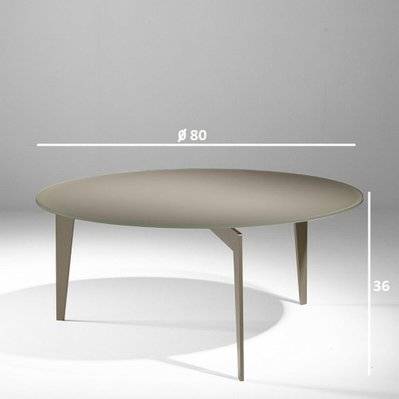 Table basse ronde MIKY en verre taupe - 20100847188 - 3663556136134