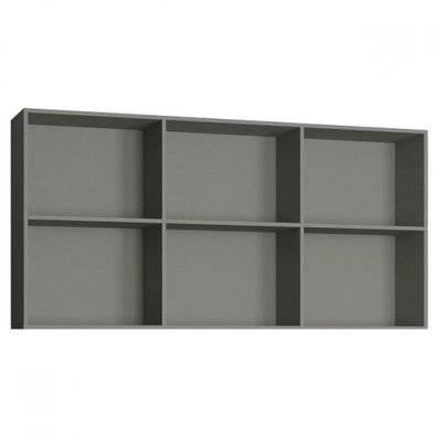 Sur-meuble 6 niches de rangements pour lit escamotable horizontal 90 x 200 cm Hauteur 106 cm finition gris mat - 20100888294 - 3663556357669