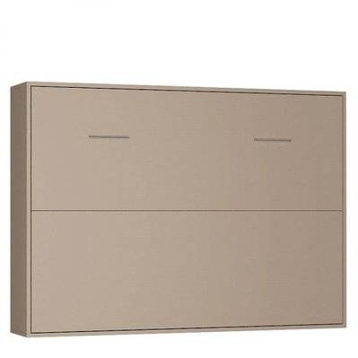 Armoire lit horizontale escamotable STRADA-V2 taupe mat couchage 160*200 cm. - 20100887632 - 3663556355719