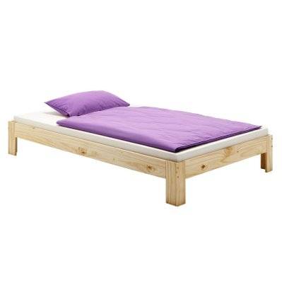 Lit futon THOMAS, en pin massif, 90 x 200 cm, vernis naturel - 72805 - 4016787728057