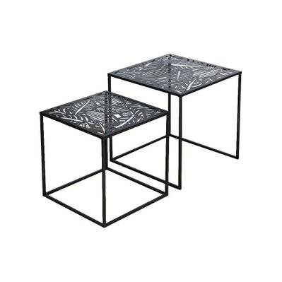 Tables gigognes en métal carrées (Lot de 2) Havana - 45621 - 3664944179696