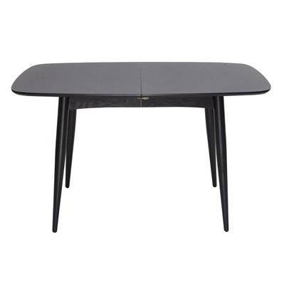 Table à manger extensible rectangulaire en bois noir L130-160 cm NORDECO - - 47166 - 3662275109443