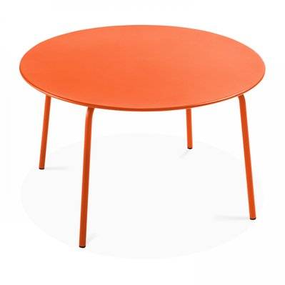 Table ronde à manger en métal orange - Palavas - 106626 - 3663095043245