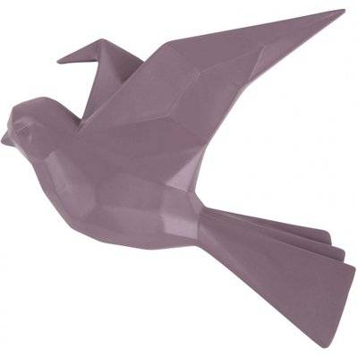 Oiseau fixation murale en résine violet mat origami Petit modèle - 51421 - 8714302694417