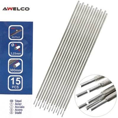 Etui de 15 Electrodes acier 3,25 x 300 mm Baguette enrobée soudure à l'arc Acier ttes positions AWELCO - 4976 - 8004386904909