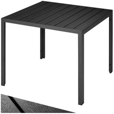 Tectake  Table de jardin carrée MAREN pieds réglables 90 x 90 cm x 74,5 cm - noir - 402954 - 4061173017673