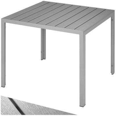 Tectake  Table de jardin carrée MAREN pieds réglables 90 x 90 cm x 74,5 cm - argent - 402955 - 4061173017680