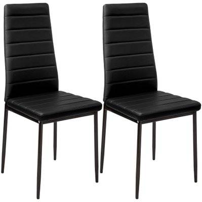 Tectake  Lot de 2 chaises avec surpiqûre - noir - 401838 - 4260435995005