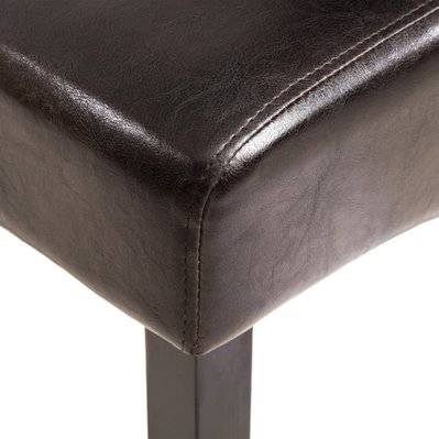 Tectake  Lot de 4 chaises aspect cuir - marron - 403496 - 4061173073396