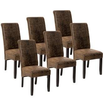Tectake  Lot de 6 chaises aspect cuir