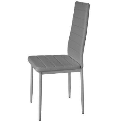 Tectake  Lot de 8 chaises avec surpiqûre - gris - 404121 - 4061173174871