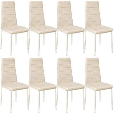 Tectake  Lot de 8 chaises avec surpiqûre - beige - 404122 - 4061173174888