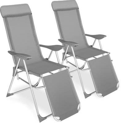 Tectake  Lot de 2 chaises de jardin en aluminium avec nuque rembourrée - 402763 - 4260552080318