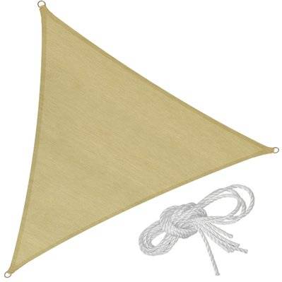 Tectake  Voile d'ombrage triangulaire, beige - 360 x 360 x 360 cm - 401808 - 4260435994183