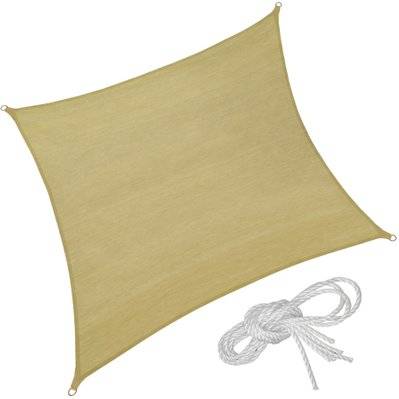 Tectake  Voile d'ombrage carrée, beige - 360 x 360 cm - 401810 - 4260435994206
