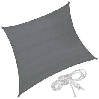 Tectake  Voile d'ombrage carrée, gris