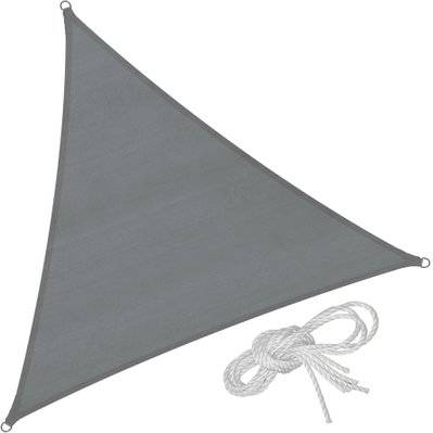 Tectake  Voile d'ombrage triangulaire, gris - 600 x 600 x 600 cm - 403891 - 4061173125712