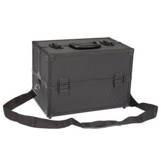 Valise à Outils PEREL avec Compartiments Amovibles - Serrure à Clé - 360 x 220 x 250 mm - Noire