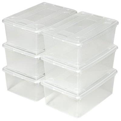 Tectake  6 boîtes de rangement plastique - 401685 - 4260435991861