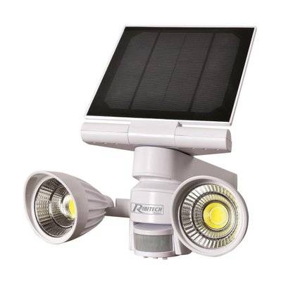 Spot solaire 2x4 watt 600 lumen IP44 avec détecteur - PRSPOTSOL5X2 - 3700194418052