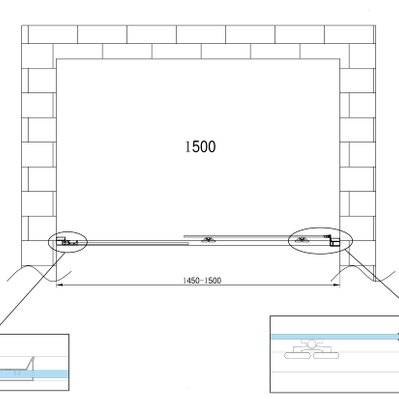 Porte de douche de 6 mm pour installation en niche H.190 avec ouverture coulissante – 145-150 cm - NICCHIA150 - 8050513831204