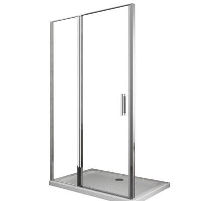 Porte de douche de 6 mm avec un petite paroi et une porte à battant dans la même ligne – 137-140 cm - BOXFB140 - 8050513831273