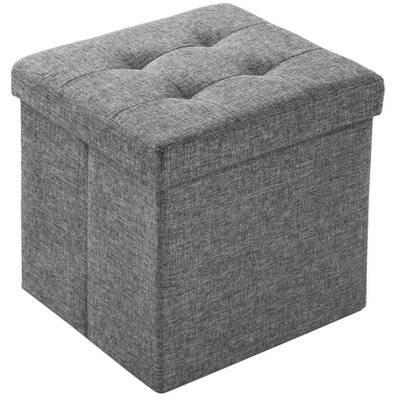 Tectake  Cube coffre de rangement pliable en polyester 38x38x38cm - gris clair - 402237 - 4260490480157