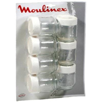Lot de 7 pots pour yaourtière moulinex  - MOULINEX - a14a03 - 555655 - 3016661119606