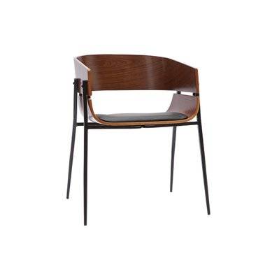 Chaise design bois foncé et métal noir WESS - L58.5xP55.5xH73 - 49835 - 3662275122558