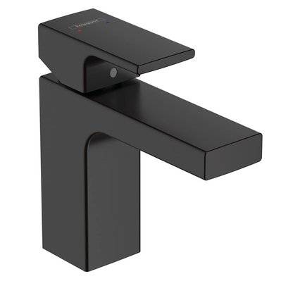 Hansgrohe Vernis Shape Mitigeur de lavabo ComfortZone 100 avec tirette et vidage synthétique, Noir mat (71561670) - 4059625326138 - 4059625326138