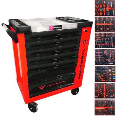 Servante d'atelier Widmann Tools Max edition 9/7 Layers RED, complète sur roulettes 7 tiroirs et 1 placard - 260 outils - JM-AG-WIDMANN-9-7-LAYERS-RED - 3701123997440