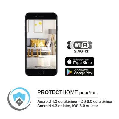 Caméra IP WiFi 720p usage intérieur application Protect Home - Avidsen - 623380 - - 623380 - 3660216233806