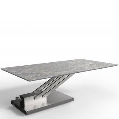 Table basse relevable BRAVO MARBLE GREY plateau céramique finition marbre gris - 20100891786 - 3663556372549