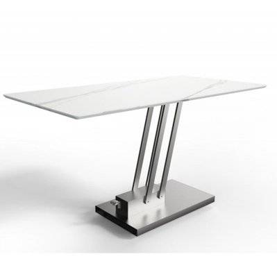 Table basse relevable BRAVO MARBLE WHITE plateau céramique finition marbre blanc - 20100891789 - 3663556372570