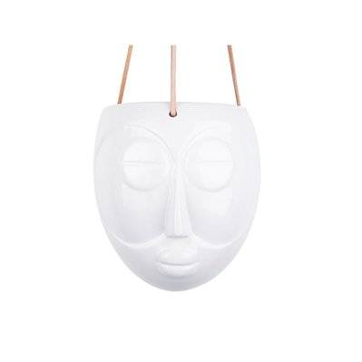 Cache-pot design suspendu Mask - H. 21 cm - Blanc - 160439 - 8714302681745