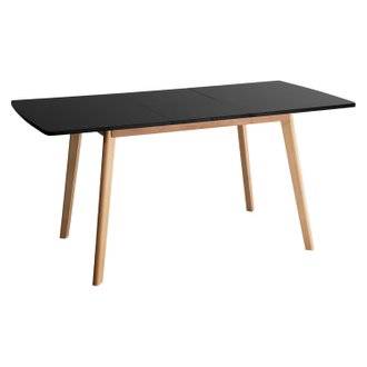 Table extensible HELGA 120 / 160cm noire