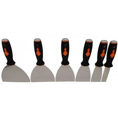 Lot de 6 spatules à enduire en inox de la largeur 25 à 150mm - 675 - 3770018579665