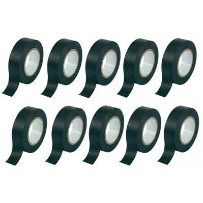 Lot de 10 rubans isolants en PVC noir - 648 - 3770018579351