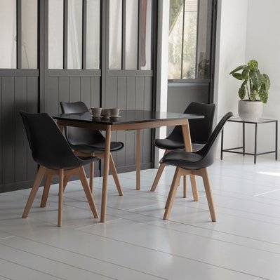 Ensemble table extensible 120/160cm HELGA et 4 chaises NORA noir - 4158 - 3701227211763