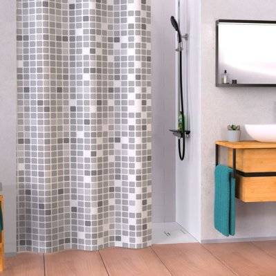EISL Rideau de douche avec mosaïque gris 200x180x0,2 cm - 438834 - 9002560799210