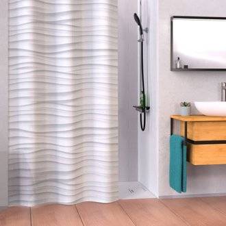 EISL Rideau de douche avec vague blanche 200x180x0,2 cm
