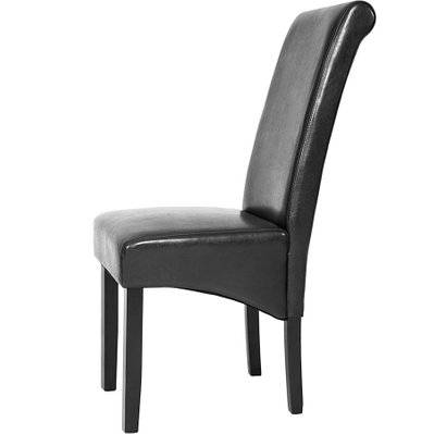 Tectake  Lot de 4 chaises aspect cuir - noir - 403494 - 4061173073372