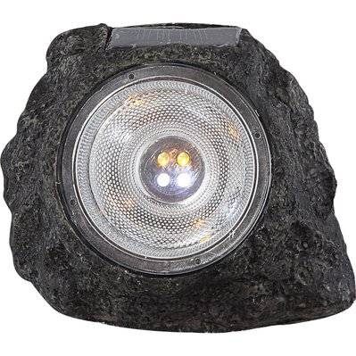 Lampe solaire Rocher - H. 10,5 cm - Anthracite - 110209 - 9007371125340
