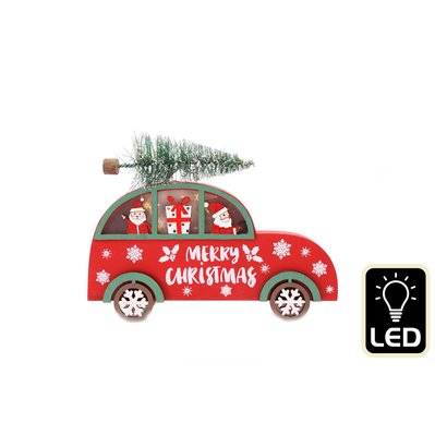 Décoration lumineuse Sapin sur voiture de Noël 20 cm - Rouge - 601093 - 5024418276449