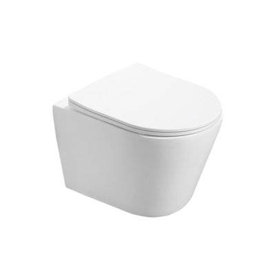 Villeroy & Boch Pack WC Bâti-support + WC Swiss Aqua Technologies sans bride et fixations invisibles + Plaque chrome mat - 0750122361069 - 0750122361069