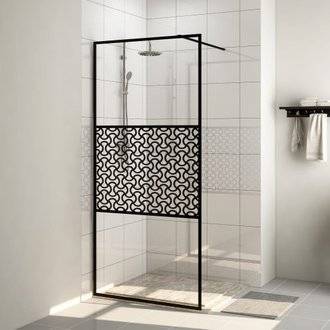 vidaXL Paroi de douche avec verre ESG transparent 90x195 cm Noir