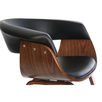 Chaise design noir et bois foncé noyer OKTAV - L69xP57xH78 - 42642 - 3662275092769