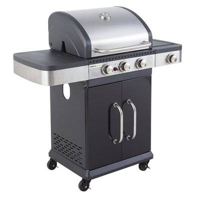 Cook'in Garden - Barbecue au gaz FIDGI 3 avec thermomètre - 3 brûleurs + réchaud 11,5kW - 3984 - 3701227210995