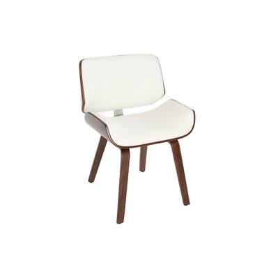 Chaise design blanc et bois foncé RUBBENS - L54xP52.5xA78 - 42649 - 3662275092844